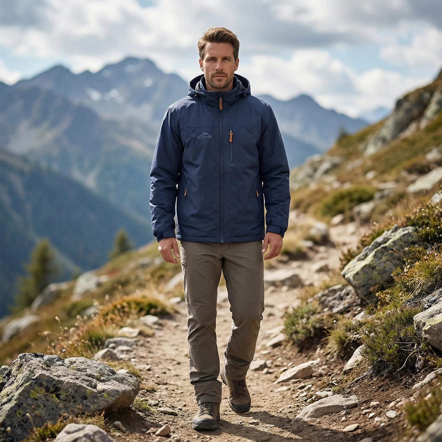 Durable hiking jacket with multiple pockets – product view 1