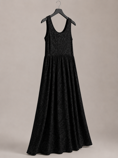 Midnight Blossom Maxi Dress - detail