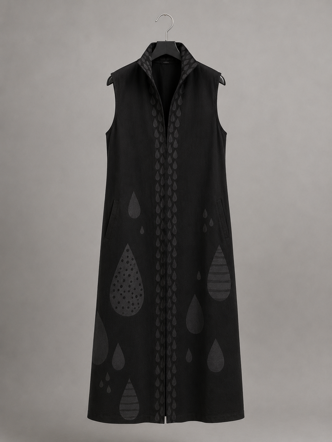 Onyx Sleeveless Duster Vest