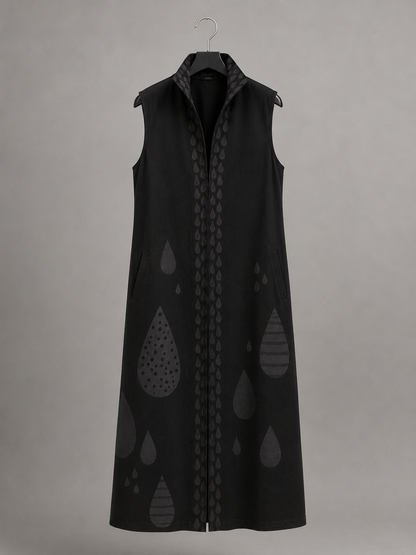Onyx Sleeveless Duster Vest