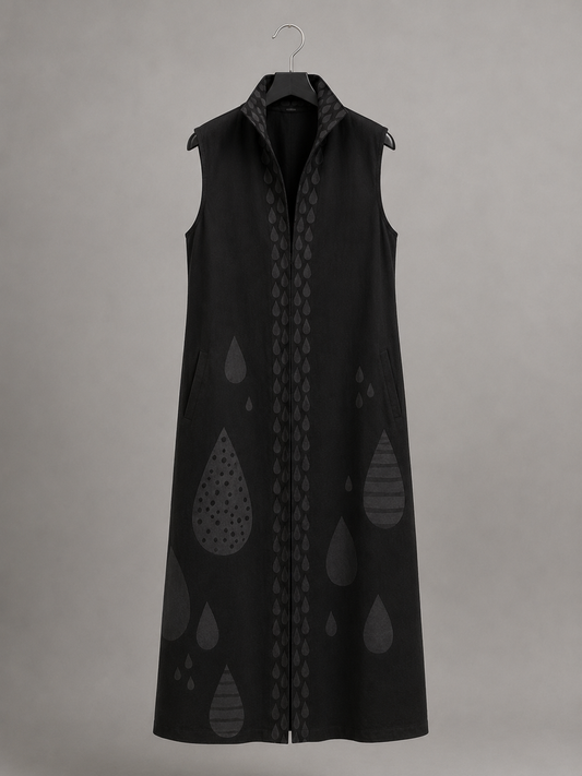 Onyx Sleeveless Duster Vest