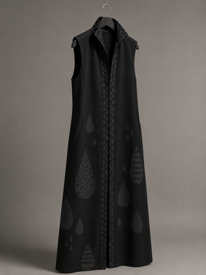 Onyx Sleeveless Duster Vest