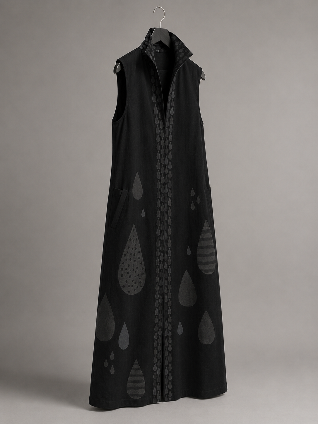 Onyx Sleeveless Duster Vest