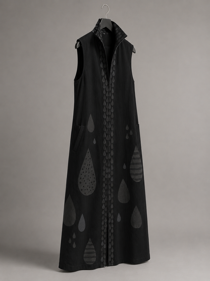 Onyx Sleeveless Duster Vest