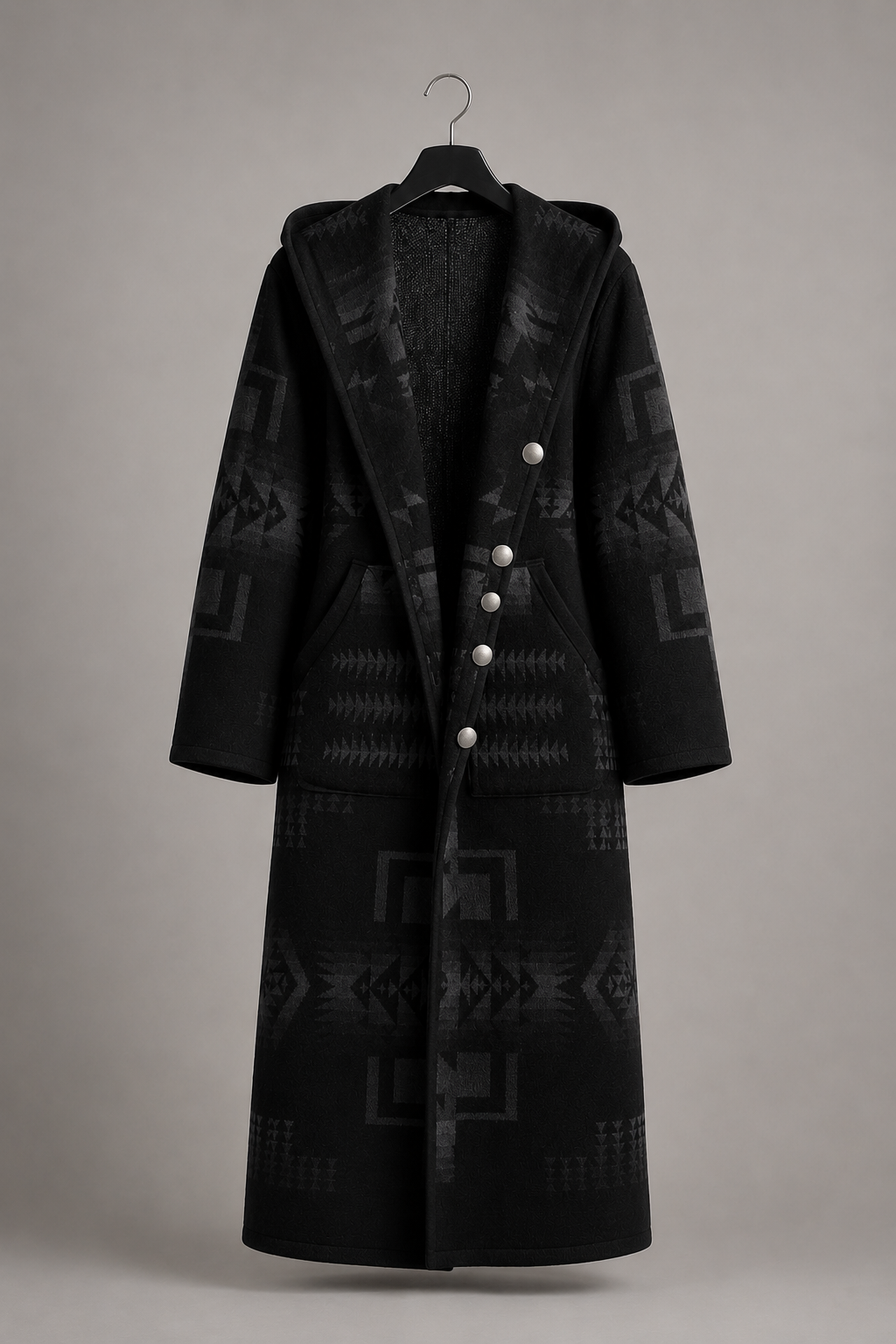 Aztec Knit Long Coat