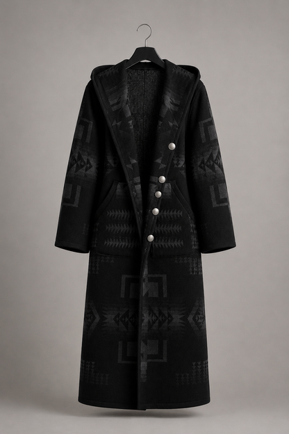 Aztec Knit Long Coat