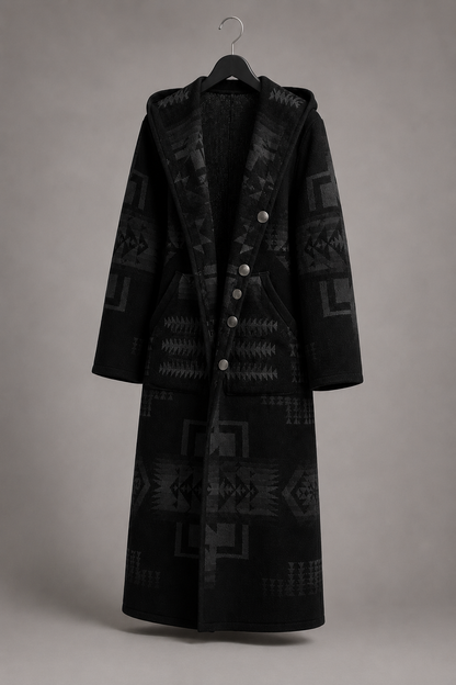Aztec Knit Long Coat