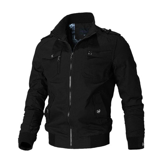 Men's Military-Style Bomber Jacket – Zip-Up Ribbed-Cuff Design – product view 1