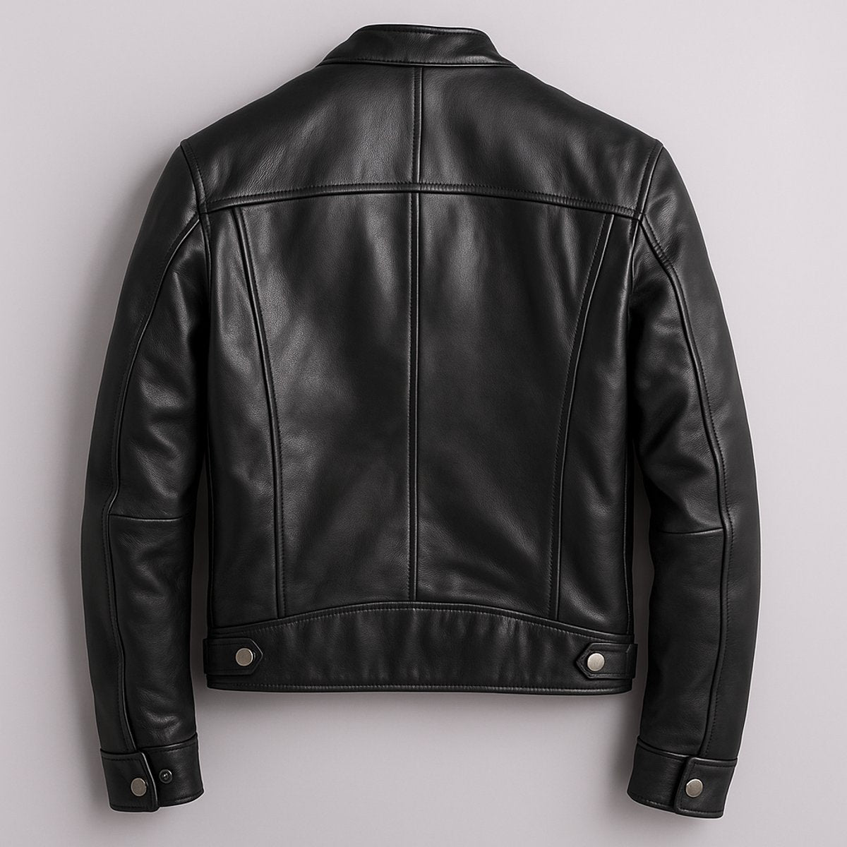 Men's Vintage Leather-Look Biker Jacket – Full-Zip Moto Style – product view 4