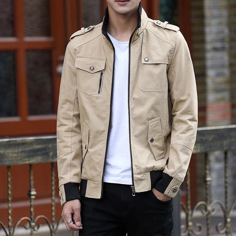 Men's Zip-Up Casual Bomber Jacket – product view 1