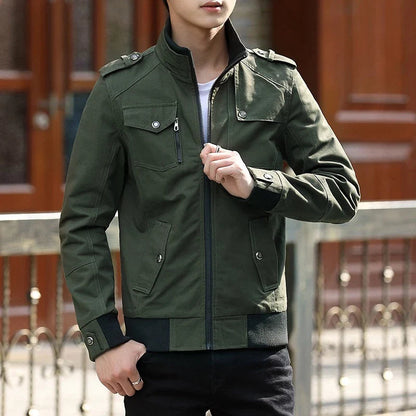 Men's Zip-Up Casual Bomber Jacket – product view 2