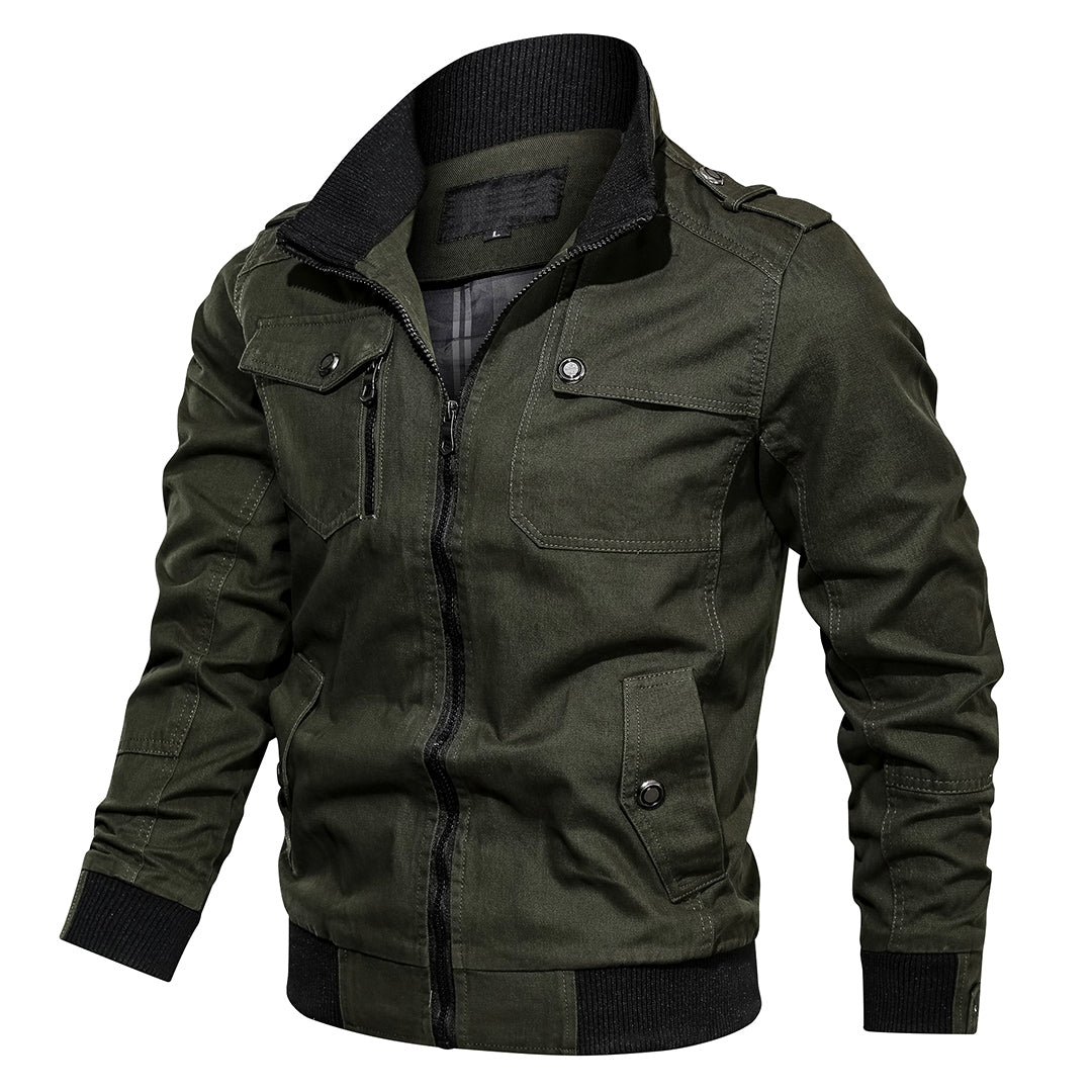 Men's Zip-Up Casual Bomber Jacket – product view 3