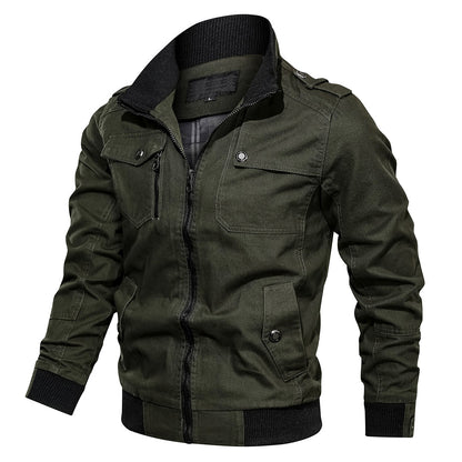 Men's Zip-Up Casual Bomber Jacket – product view 3