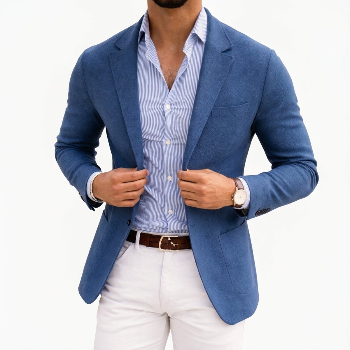 Men's Tailored Knit Blazer Mens Winter Coat Notch Lapel – product view 1