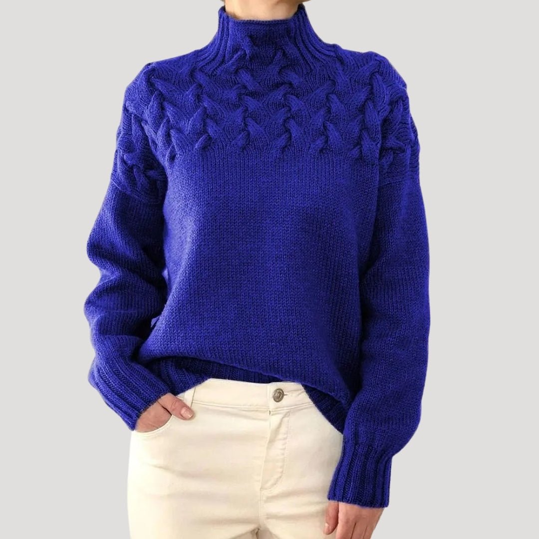 Women's Cable Knit Turtleneck Pullover Sweater – product view 1