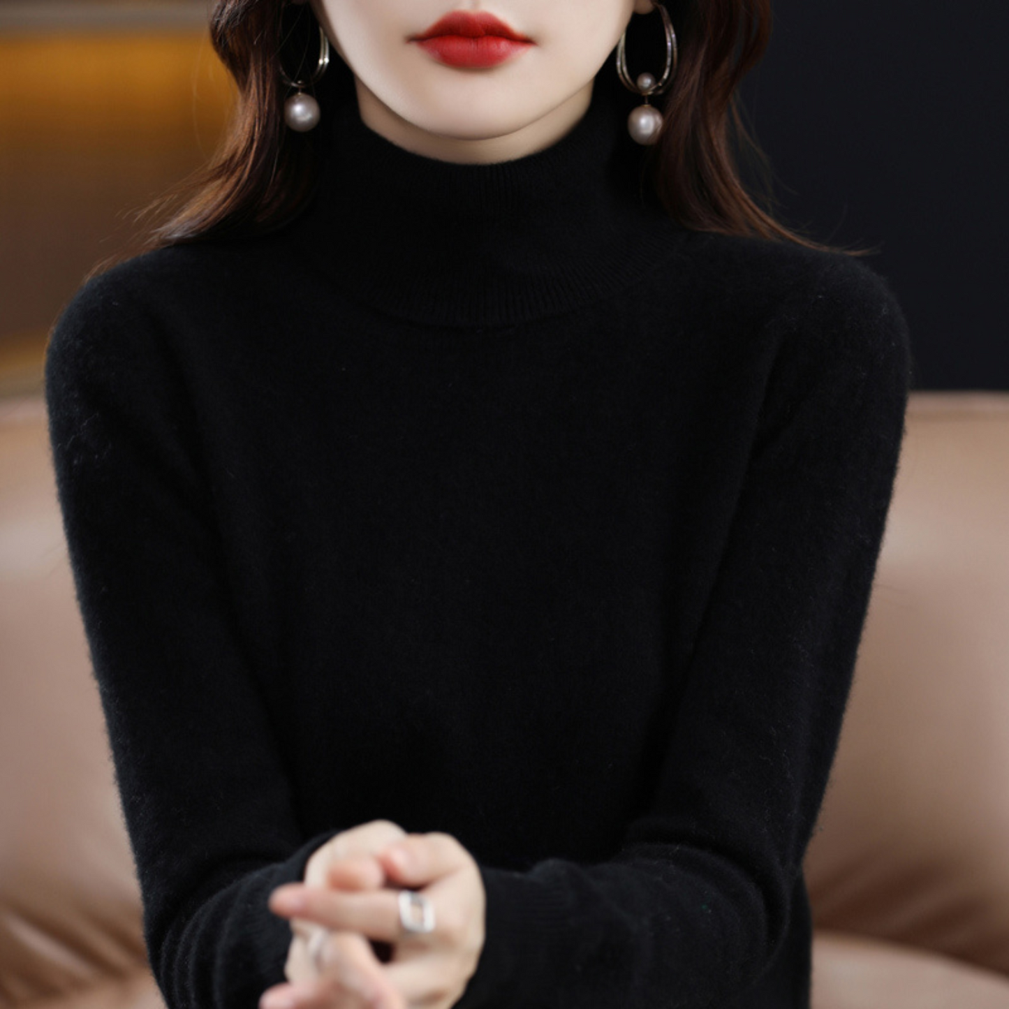 Cashmere Ladies Turtleneck - Elena – product view 1