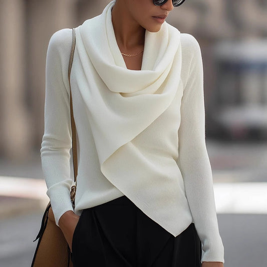 Sleeve Knit Sweater With Wrap Detail - Ernestine – product view 1