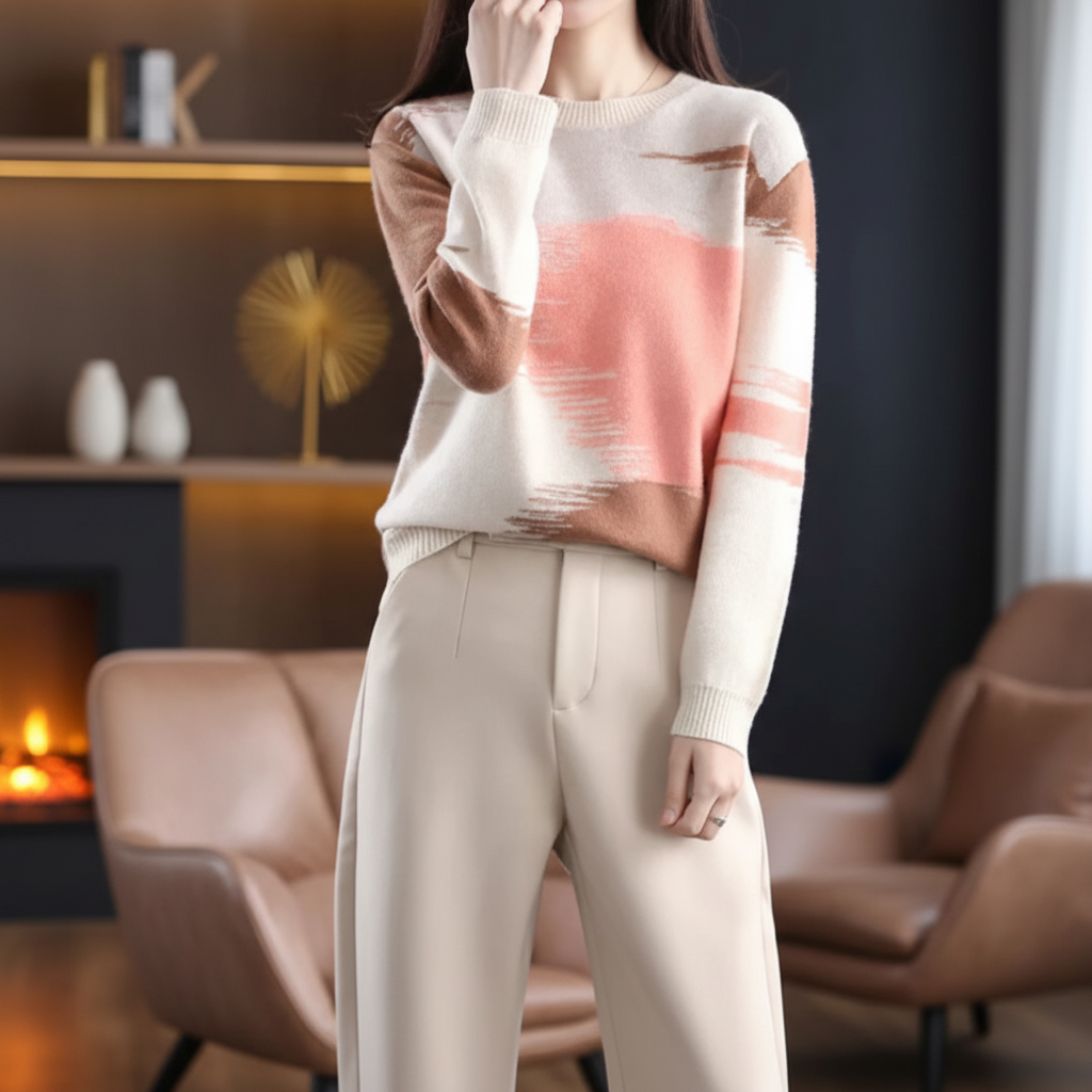 Ladies' Sweater with Round Neck - Greta – product view 1