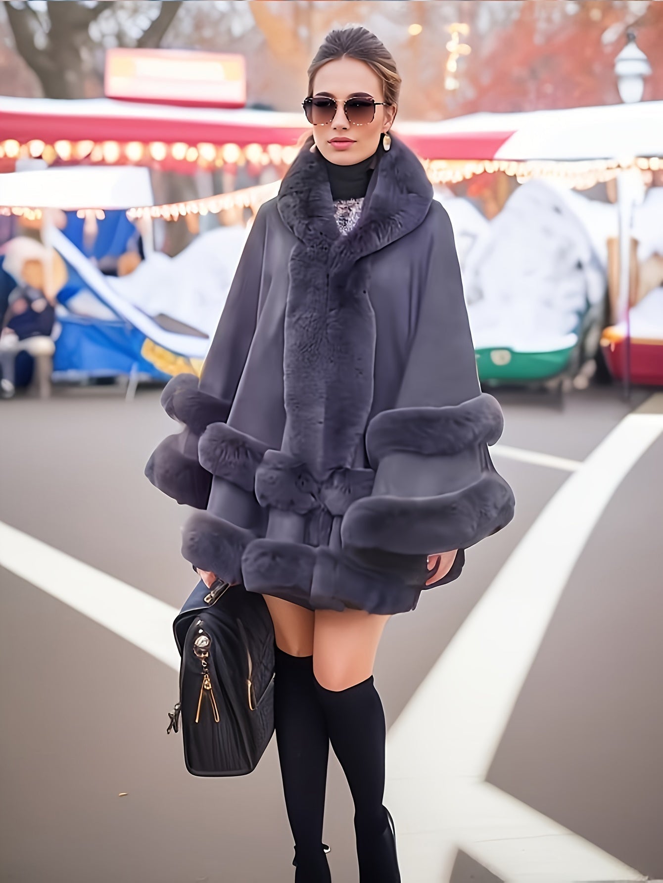 Oversized Furry Cape Jas for Women - Fiona – product view 1