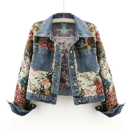Trendy Flower Denim Jacket for Women - Amaline – product view 1