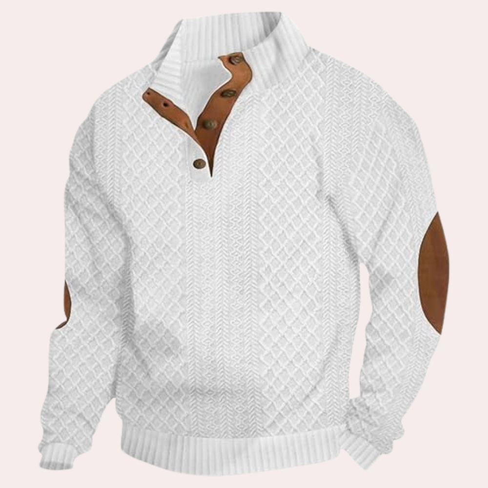 Warm Casual Men's Sweater with Button Closure – product view 1