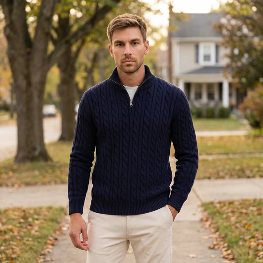 Knit Quarter-Zip Men's Sweater - Edmond – product view 1