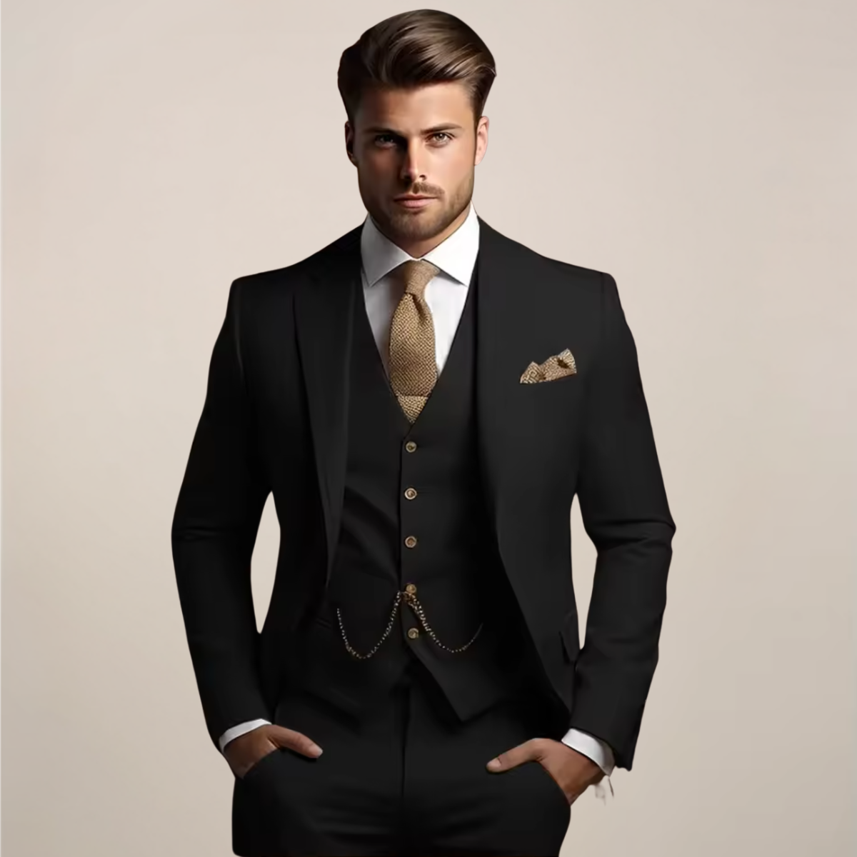 Three-piece slim-fit suit – product view 1