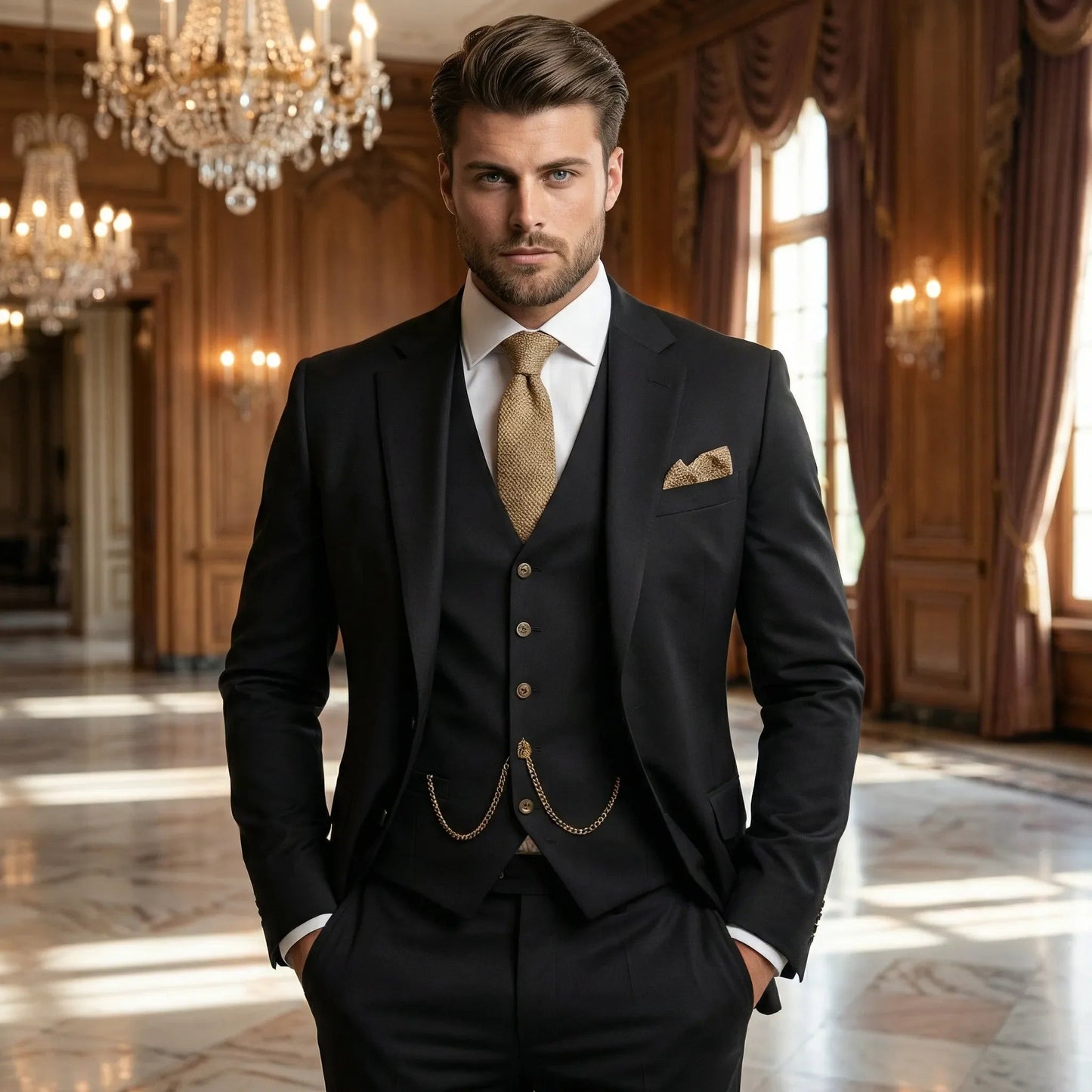 Three-piece slim-fit suit – product view 1