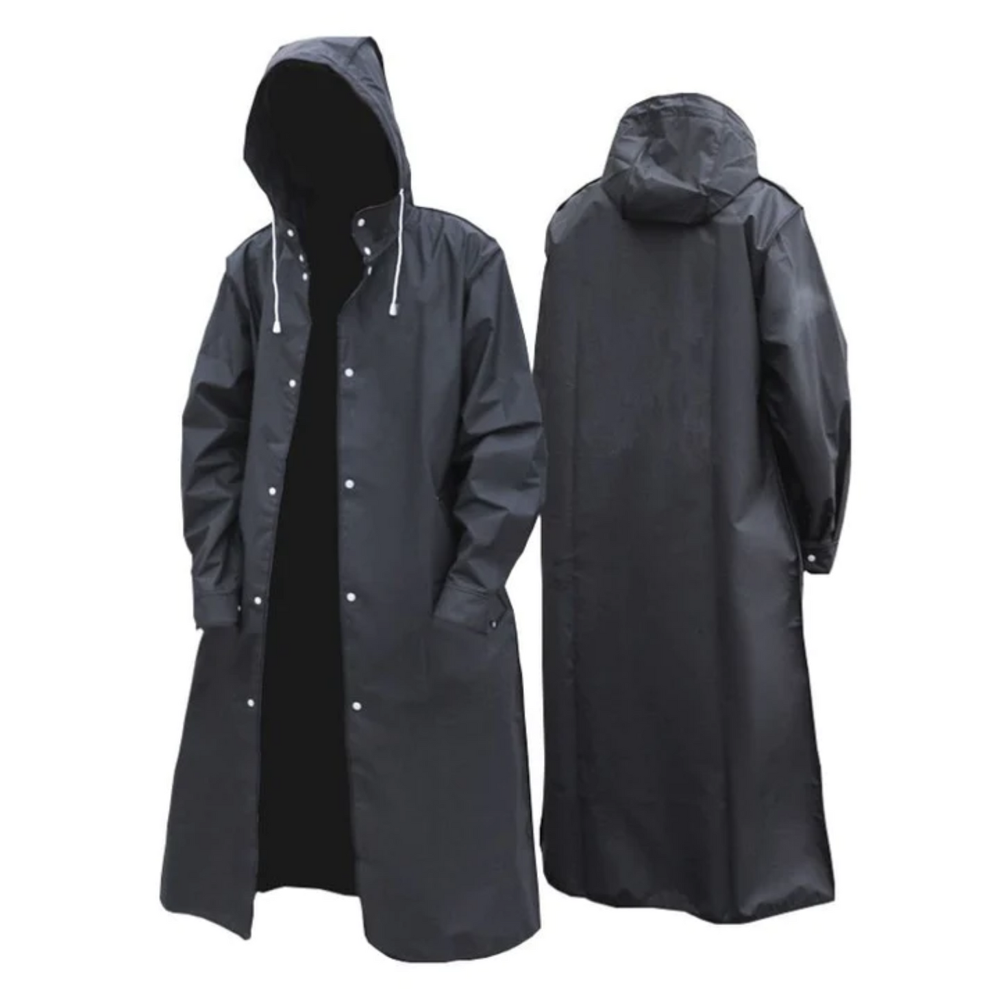 Long Waterproof Men's Rain Jacket with Hood - Titan – product view 1