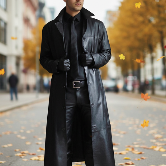 Long leather jacket - Anton – product view 1