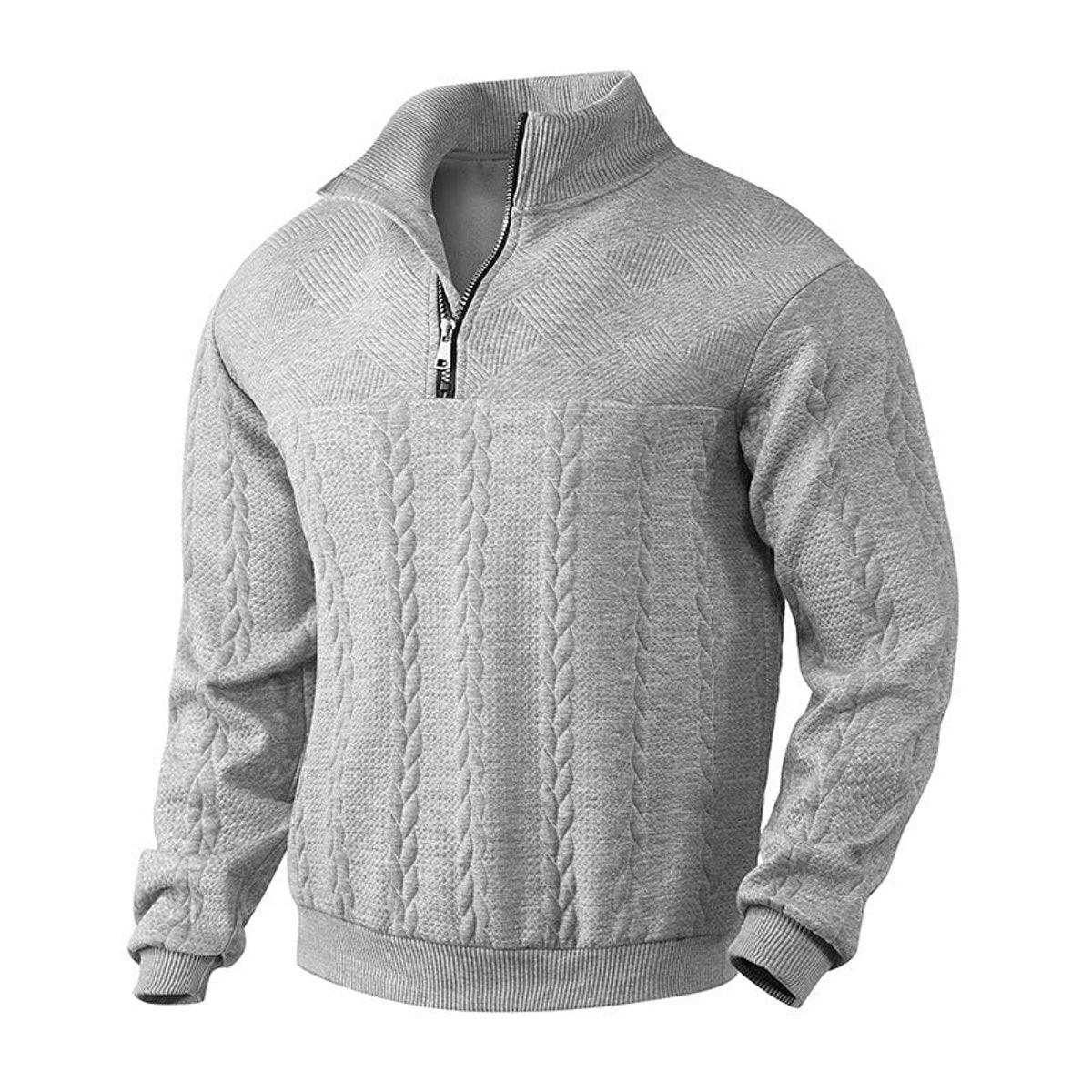 Men's Cable Knit Sweater Quarter-Zip Pullover – product view 1