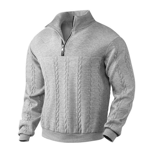 Men's Cable Knit Sweater Quarter-Zip Pullover – product view 1