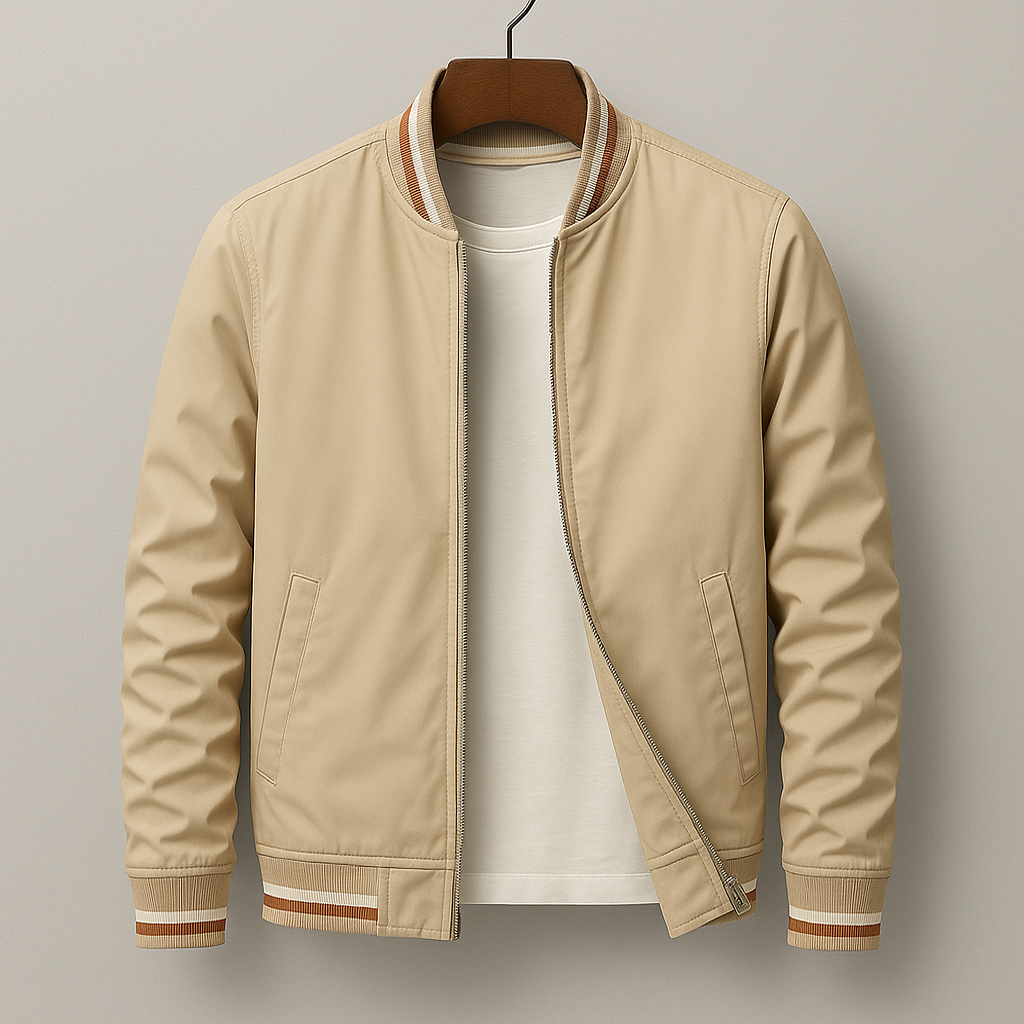 Ribbed-Trim Men's Bomber Jacket – product view 1