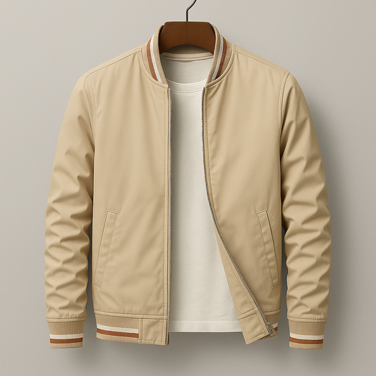 Ribbed-Trim Men's Bomber Jacket – product view 1