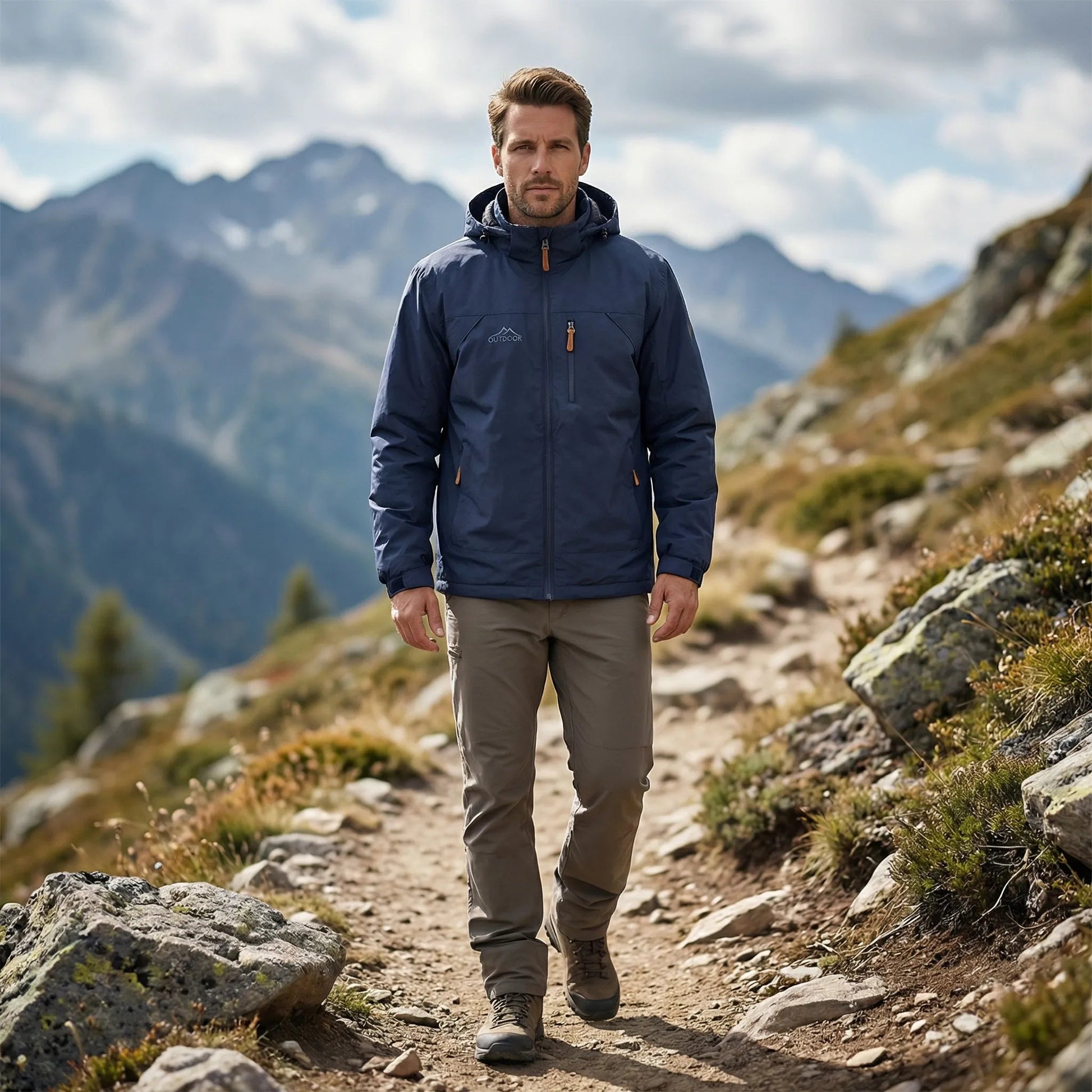 Durable hiking jacket with multiple pockets – product view 1