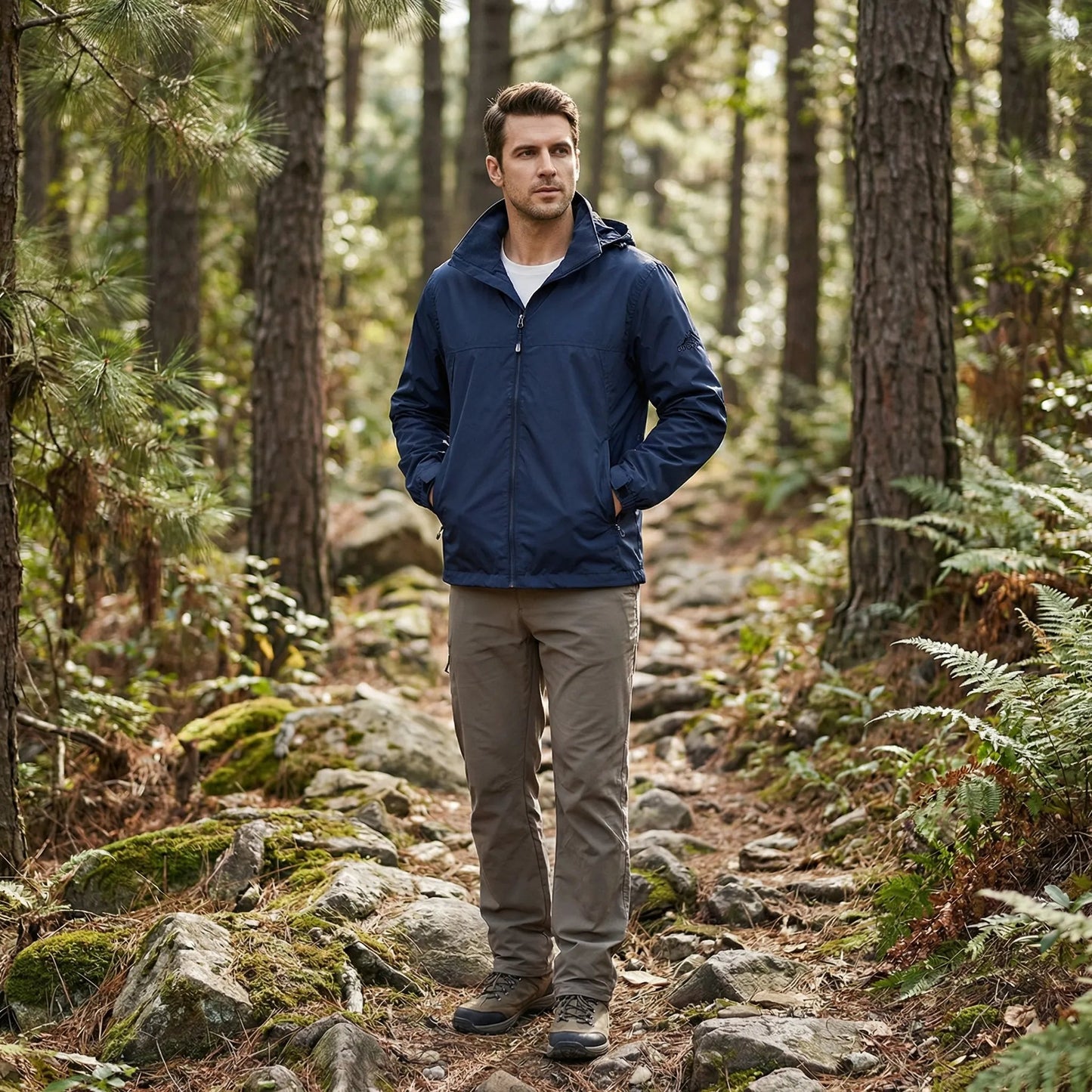 repellent outdoor jacket with removable hood - Trevor – product view 1