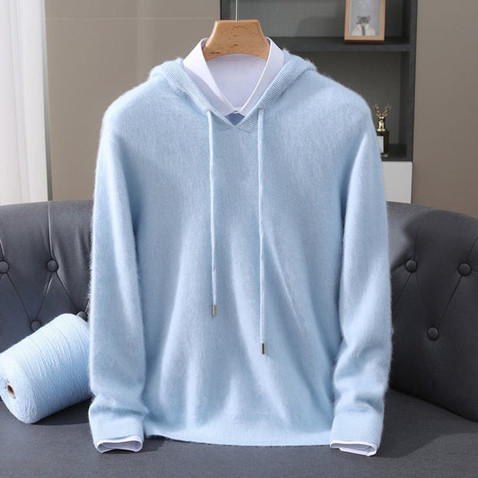 Men's Cashmere Hooded Pullover Knit Sweater – product view 1