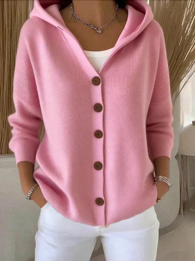 Women's Relaxed-Fit Hooded Button-Front Knit Cardigan – product view 1