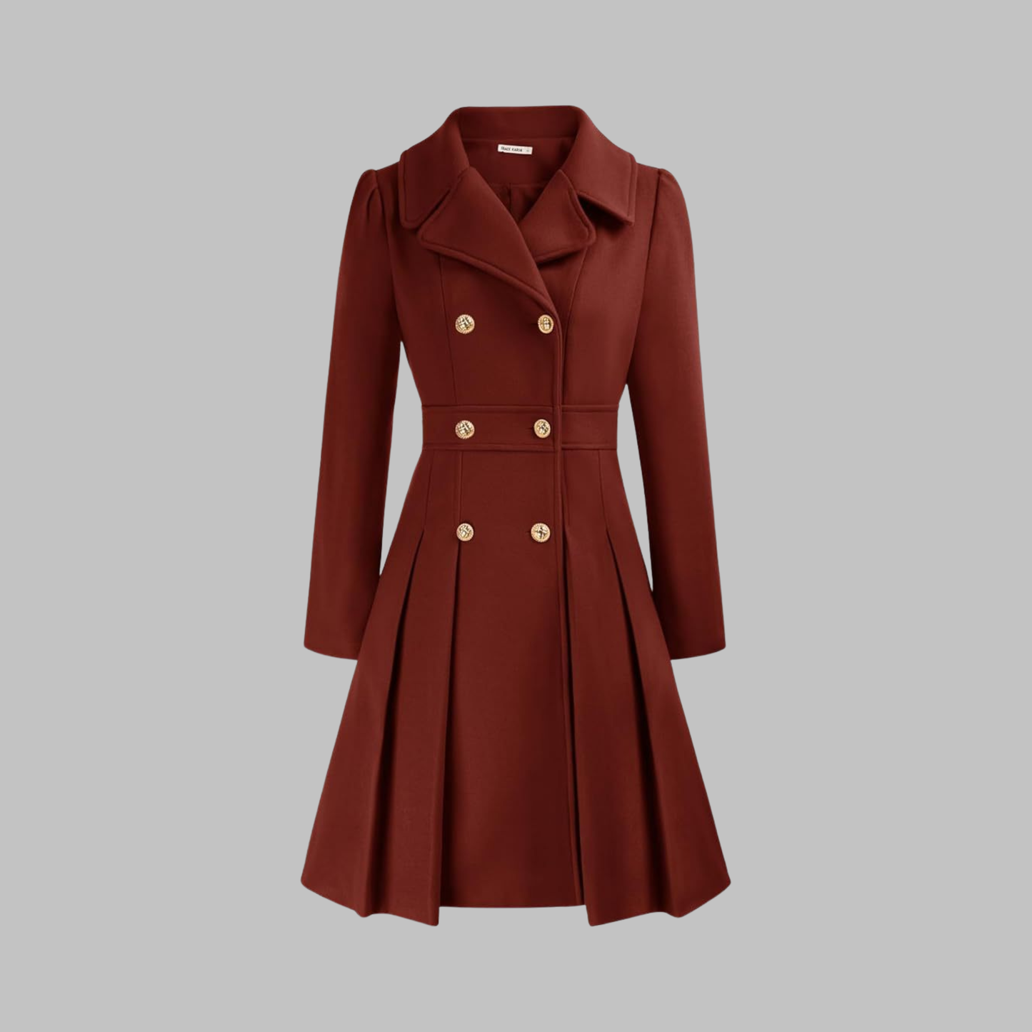 Classy Double Button Long Sleeve Coat – product view 1