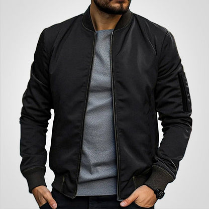 Men's Classic Slim-Fit Zip-Up Bomber Jacket – product view 1
