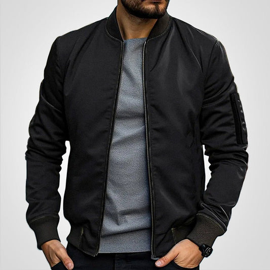 Men's Classic Slim-Fit Zip-Up Bomber Jacket – product view 1