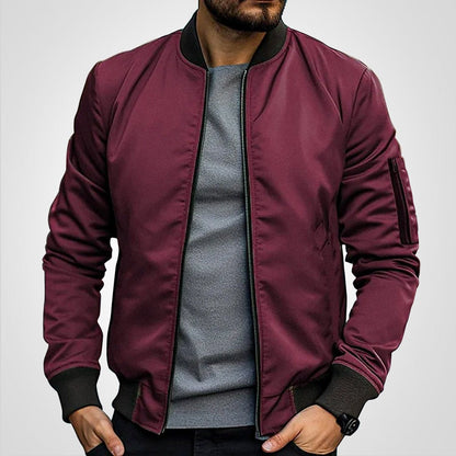 Men's Classic Slim-Fit Zip-Up Bomber Jacket – product view 3