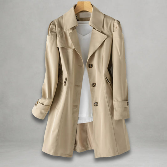 Women's Classic Single-Breasted Trench Coat Notch Lapel – product view 1