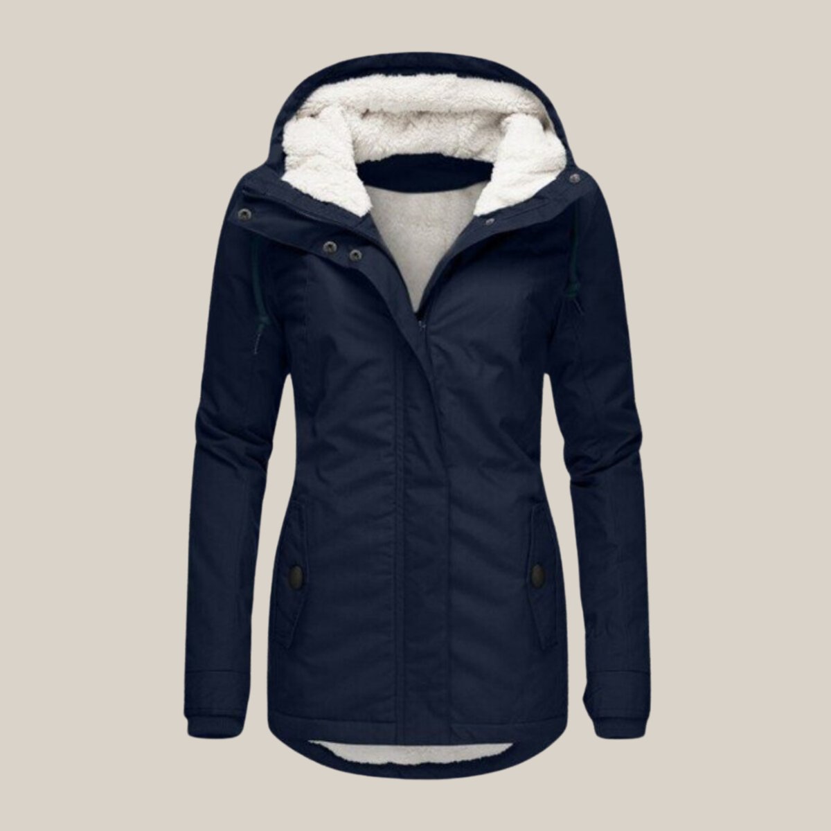 Women's Sherpa-Lined Hooded Quilted Jacket Fleece Winter Coat – product view 1