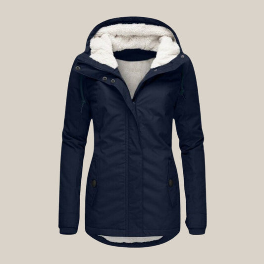 Women's Sherpa-Lined Hooded Quilted Jacket Fleece Winter Coat – product view 1