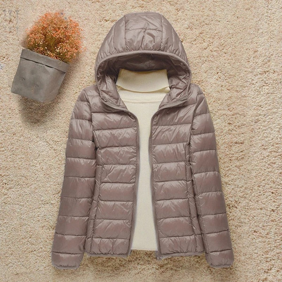 Women's Lightweight Hooded Quilted Jacket Packable Puffer – product view 1
