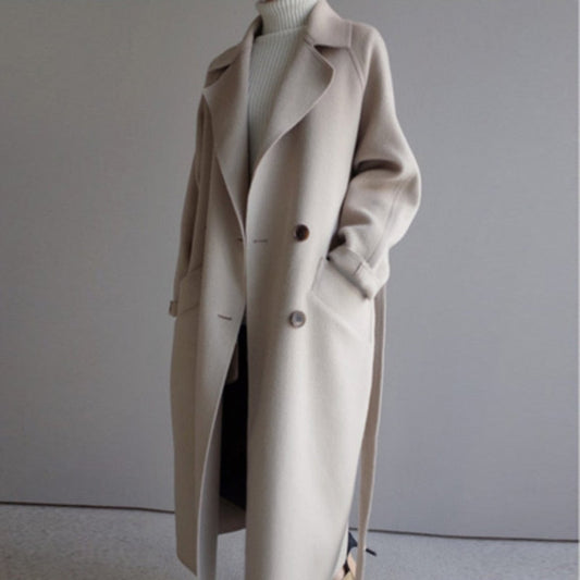 Women's Long Double-Breasted Cashmere Blend Coat – product view 1